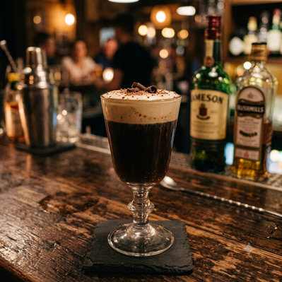 Irish Coffee klassisches Rezept mit Whiskey und Sahne