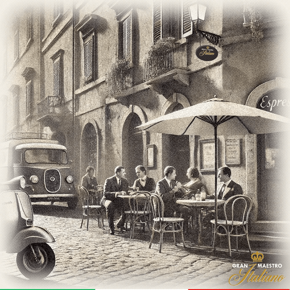 Italienische Straße mit Espressobar