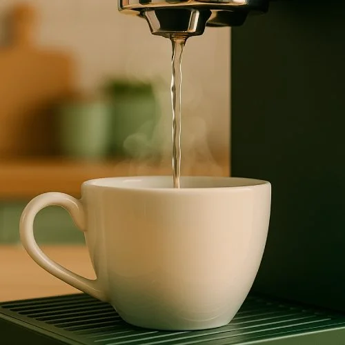 Préchauffer une tasse à café