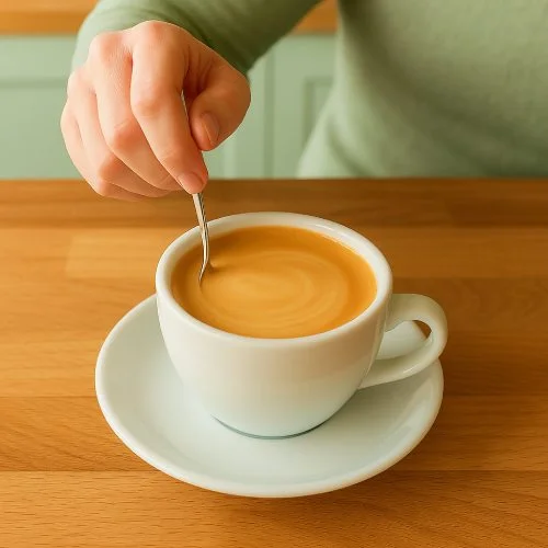 Remuer le café pour révéler les arômes