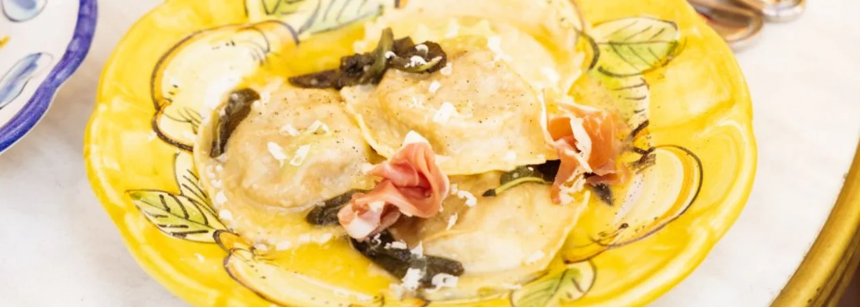 Lemon ricotta raviolo